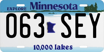 MN license plate 063SEY