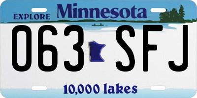 MN license plate 063SFJ