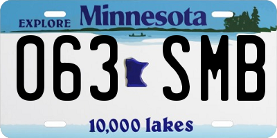 MN license plate 063SMB
