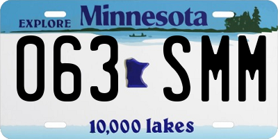 MN license plate 063SMM