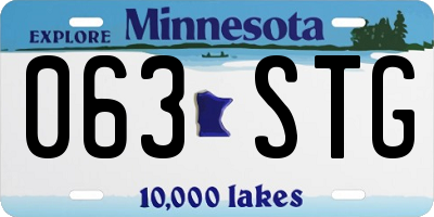 MN license plate 063STG