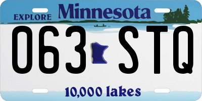 MN license plate 063STQ