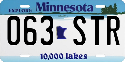 MN license plate 063STR