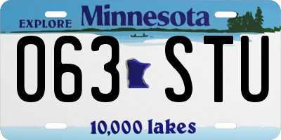 MN license plate 063STU