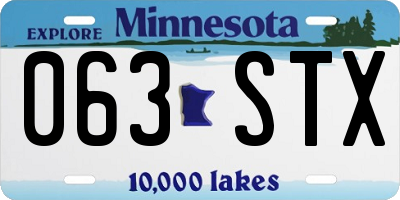 MN license plate 063STX