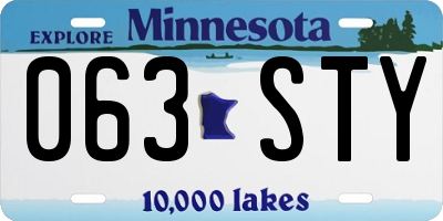 MN license plate 063STY