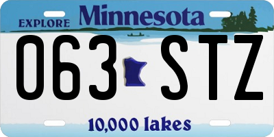MN license plate 063STZ