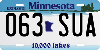 MN license plate 063SUA