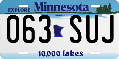 MN license plate 063SUJ