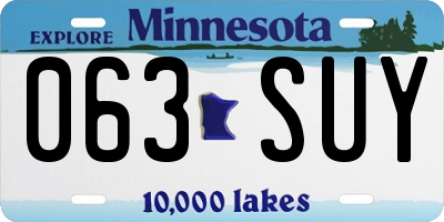 MN license plate 063SUY