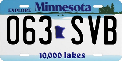 MN license plate 063SVB