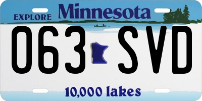 MN license plate 063SVD