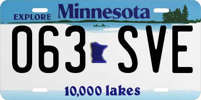 MN license plate 063SVE