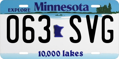 MN license plate 063SVG