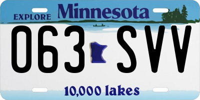 MN license plate 063SVV