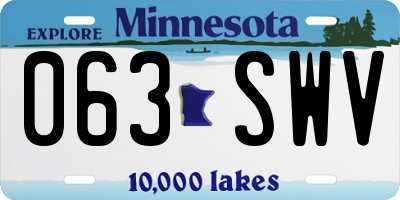 MN license plate 063SWV