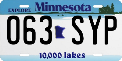MN license plate 063SYP
