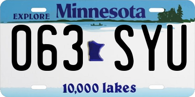 MN license plate 063SYU
