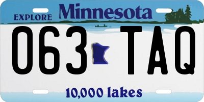 MN license plate 063TAQ