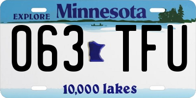 MN license plate 063TFU