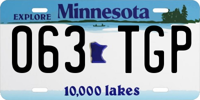 MN license plate 063TGP