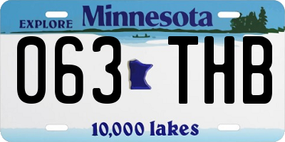 MN license plate 063THB