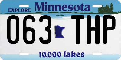 MN license plate 063THP