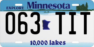 MN license plate 063TIT