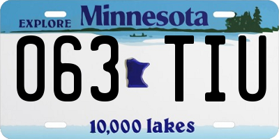 MN license plate 063TIU