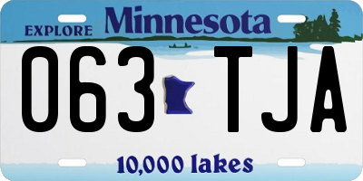 MN license plate 063TJA