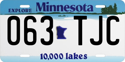 MN license plate 063TJC