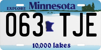 MN license plate 063TJE