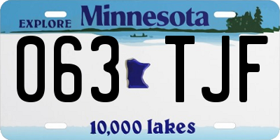MN license plate 063TJF