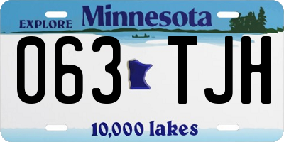 MN license plate 063TJH