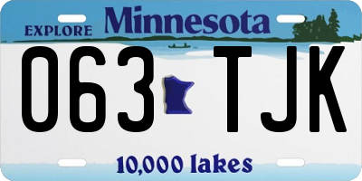 MN license plate 063TJK