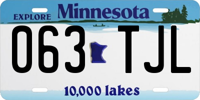 MN license plate 063TJL