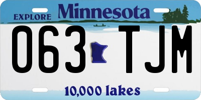MN license plate 063TJM