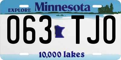 MN license plate 063TJO