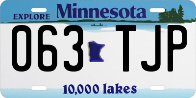 MN license plate 063TJP