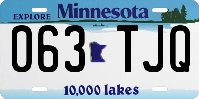 MN license plate 063TJQ