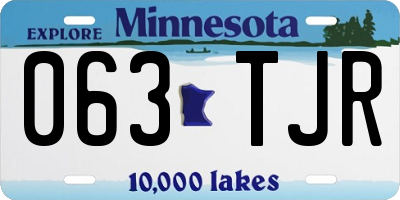 MN license plate 063TJR