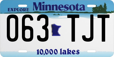 MN license plate 063TJT