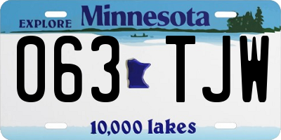 MN license plate 063TJW