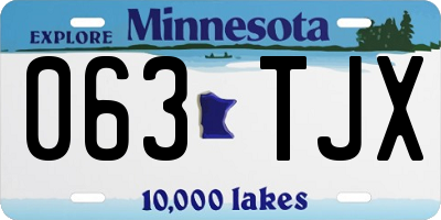 MN license plate 063TJX