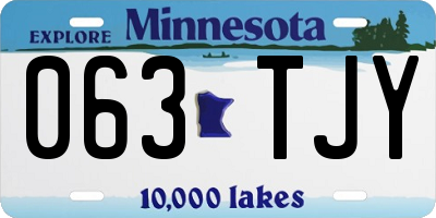 MN license plate 063TJY