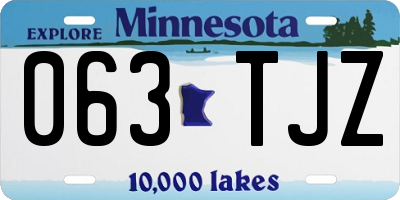 MN license plate 063TJZ