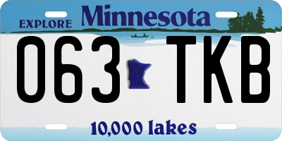 MN license plate 063TKB