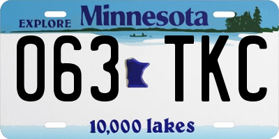 MN license plate 063TKC