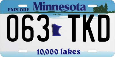 MN license plate 063TKD
