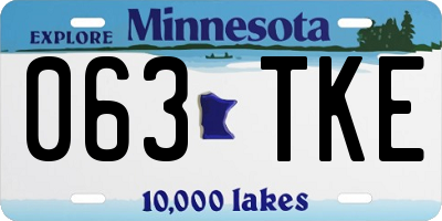 MN license plate 063TKE